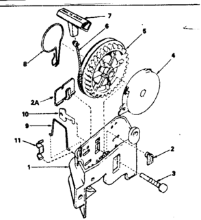 Rewind Starter Diagram and Parts List for 143344322  Craftsman Engine