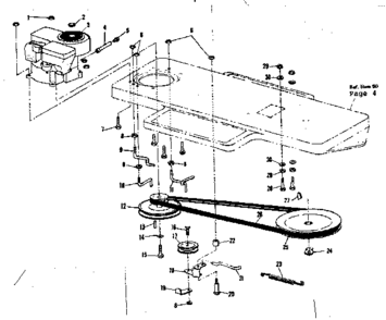 Drive Assembly Diagram and Parts List for 536250921  Craftsman Lawn Tractor