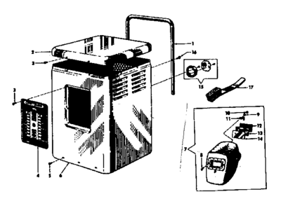 Lid And Cabinet Parts Diagram and Parts List for 11320170  Craftsman Welder
