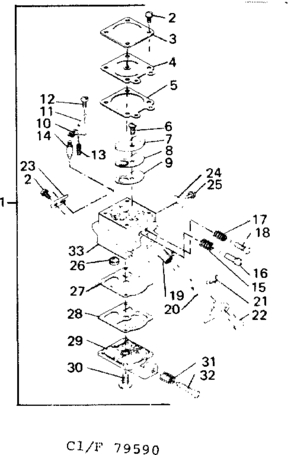Carburetor Assembly Diagram and Parts List for 23479590  Craftsman Trimmer