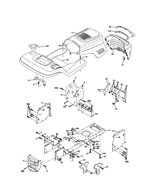 Chassis And Enclosures Diagram and Parts List for 917277040  Craftsman Lawn Tractor