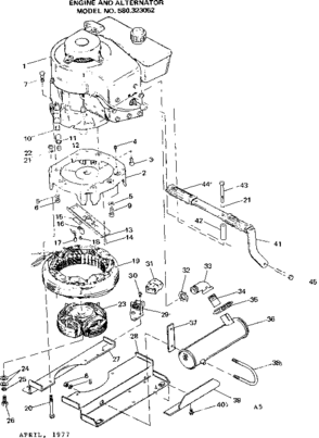 Unit Parts Diagram and Parts List for 580323052  Craftsman Engine
