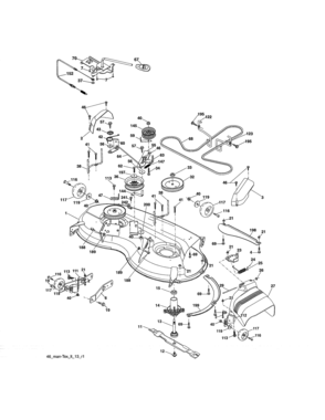 Mower Deck Diagram and Parts List for 917273900  Craftsman Lawn Tractor