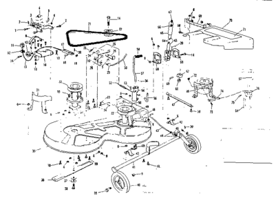Mower Deck Diagram and Parts List for 53696360  Craftsman Lawn Mower
