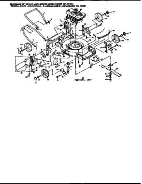 Replacement Parts Diagram and Parts List for 131921324  Craftsman Lawn Mower