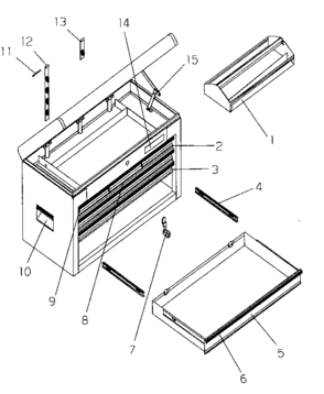 Chest Diagram and Parts List for 706652476  Craftsman Tool Stand & Cart