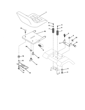Seat Assembly Diagram and Parts List for 917277031  Craftsman Lawn Tractor