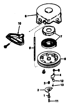 Rewind Starter Diagram and Parts List for 143766132  Craftsman Engine