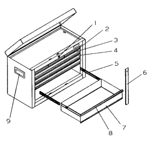 Chest Diagram and Parts List for 706622140  Craftsman Tool Stand & Cart