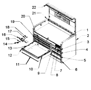 Main Asy Diagram and Parts List for 706586620  Craftsman Tool Stand & Cart