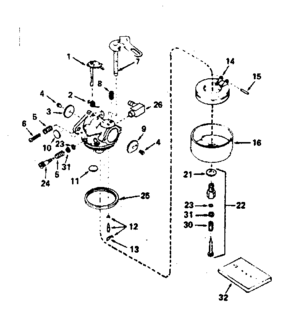 Carburetor No. 632107 Diagram and Parts List for 143764022  Craftsman Engine