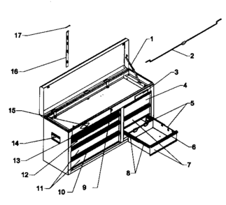 Tool Chest Diagram and Parts List for 706957281  Craftsman Tool Stand & Cart