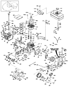 Replacement Parts Diagram and Parts List for 143836032  Craftsman Engine