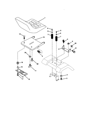 Seat Diagram and Parts List for 917270762  Craftsman Lawn Tractor