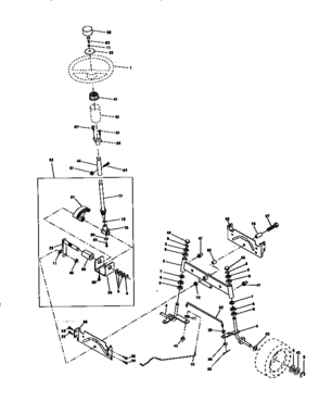 Steering Assembly Diagram and Parts List for 917271380  Craftsman Lawn Tractor