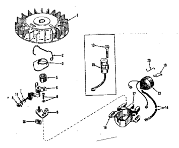 Magneto No. 610690 Diagram and Parts List for 143531112  Craftsman Engine