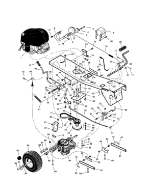 Motion Drive Diagram and Parts List for 536270301  Craftsman Engine