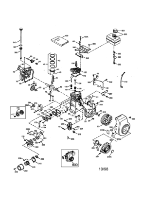 Craftsman 4-cycle Engine Diagram and Parts List for 143993501  Craftsman Engine