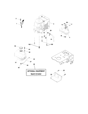 Engine Diagram and Parts List for 917273135  Craftsman Lawn Tractor