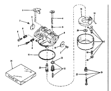 Carburetor No.29168 (lmg-132) Diagram and Parts List for 14312300  Craftsman Engine