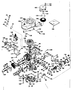 Basic Engine Diagram and Parts List for 143176102  Craftsman Engine