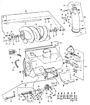 Auger  Assembly Diagram and Parts List for 842240711  Craftsman Snow Blower