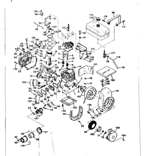 Basic Engine Diagram and Parts List for 143567022  Craftsman Engine