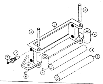 Roller Frame Assembly Diagram and Parts List for 3921  Craftsman Hoist & Winch