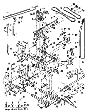 Main Frame Diagram and Parts List for 842240641  Craftsman Snow Blower