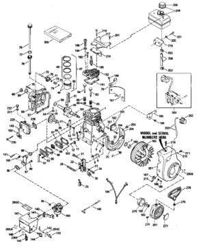 Replacement Parts Diagram and Parts List for 804072  Craftsman Engine