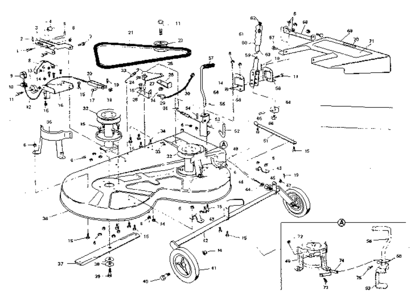 Mower Deck Diagram and Parts List for 536963630  Craftsman Lawn Mower