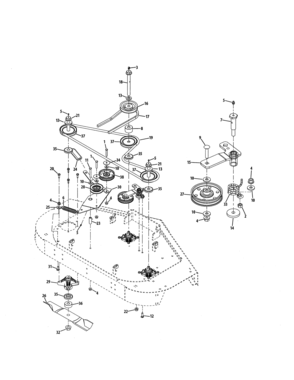 Spindle/pulleys Diagram and Parts List for 247250030  Craftsman Engine