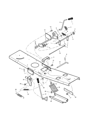 Mower Housing Suspension Diagram and Parts List for 536270300  Craftsman Engine