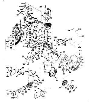 Basic Engine Diagram and Parts List for 143626242  Craftsman Engine