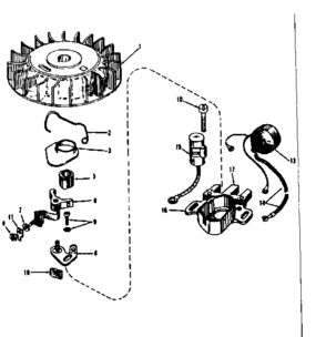 Magneto No. 610667 Diagram and Parts List for 143521061  Craftsman Engine