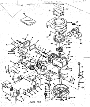 Basic Engine Diagram and Parts List for 143122212  Craftsman Engine