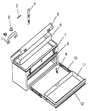Unit Parts Diagram and Parts List for 706650100  Craftsman Tool Stand & Cart