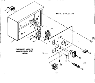 Connection Box Diagram and Parts List for 58032192  Craftsman Engine