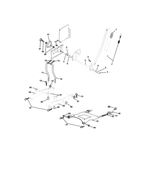 Lift Assembly Diagram and Parts List for 917273621  Craftsman Lawn Tractor