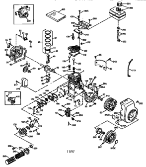 Replacement Parts Diagram and Parts List for 143984000  Craftsman Engine
