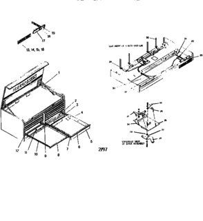 Unit Parts Diagram and Parts List for 706654880  Craftsman Tool Stand & Cart