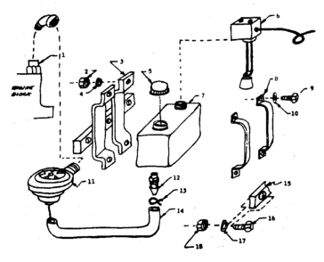 Tank And Pump Assembly Diagram and Parts List for 58032083  Craftsman Engine