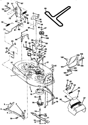 Mower Diagram and Parts List for 917258111  Craftsman Lawn Tractor