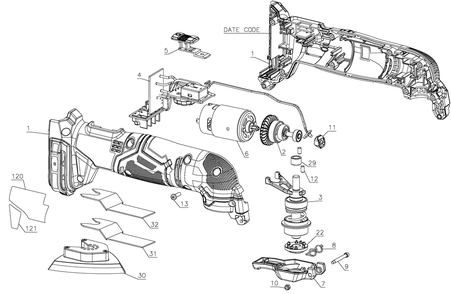 Part Location Diagram of N570119 DeWALT PLATEN