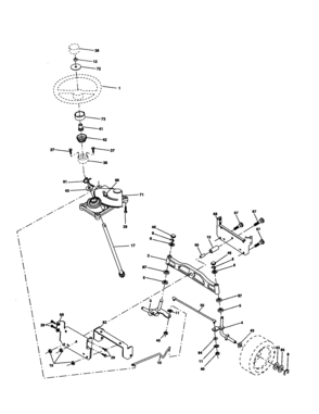 Steering Assembly Diagram and Parts List for 917277460  Craftsman Lawn Tractor