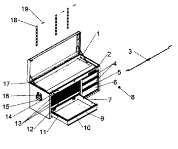 Tool Chest Diagram and Parts List for 706825470  Craftsman Tool Stand & Cart