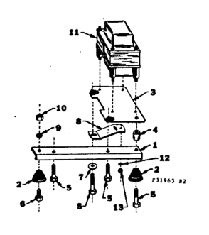 Reactor Assembly & Engine Mounting Support Diagram and Parts List for 58031963  Craftsman Engine