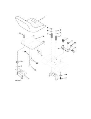 Seat Assembly Diagram and Parts List for 917272351  Craftsman Lawn Tractor