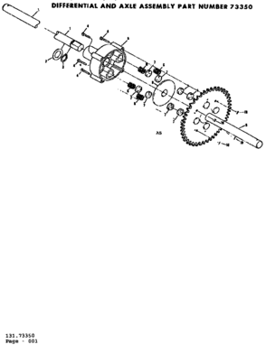 Differential And Axle Assembly Diagram and Parts List for 131973901  Craftsman Lawn Mower