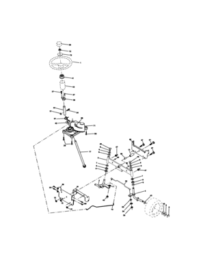 Steering Assembly Diagram and Parts List for 917272410  Craftsman Lawn Tractor